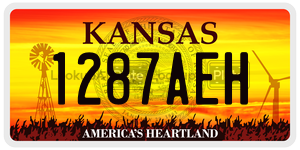 1287AEH  license plate in KS