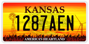 1287AEN  license plate in KS