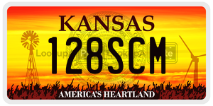128SCM  license plate in KS