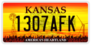 1307AFK  license plate in KS