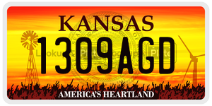 1309AGD  license plate in KS
