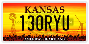 130RYU  license plate in KS