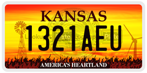1321AEU  license plate in KS