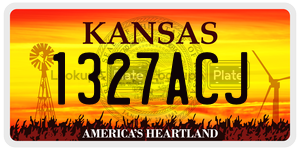 1327ACJ  license plate in KS