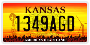 1349AGD  license plate in KS