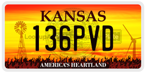136PVD  license plate in KS