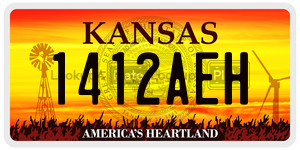 1412AEH  license plate in KS