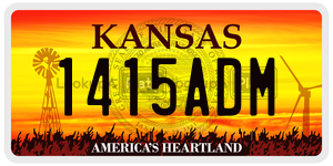 1415ADM  license plate in KS