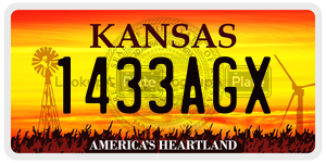 1433AGX  license plate in KS