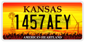 1457AEY  license plate in KS