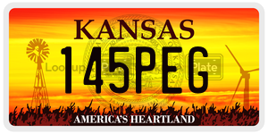 145PEG  license plate in KS
