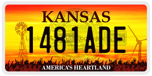 1481ADE license plate in Kansas