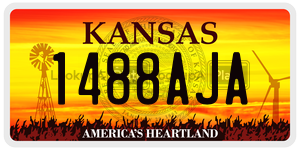 1488AJA  license plate in KS