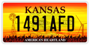 1491AFD  license plate in KS