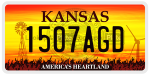 1507AGD  license plate in KS