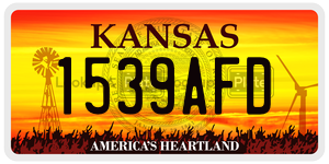 1539AFD  license plate in KS