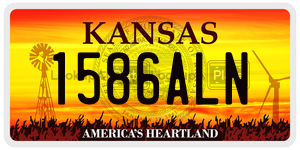 1586ALN  license plate in KS