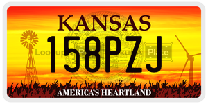 158PZJ  license plate in KS