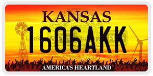 1606AKK  license plate in KS