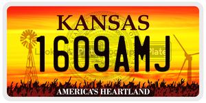 1609AMJ  license plate in KS