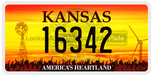 16342  license plate in KS