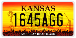 1645AGG  license plate in KS