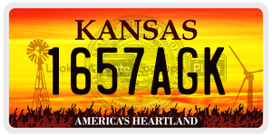 1657AGK  license plate in KS
