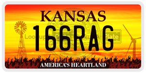 166RAG  license plate in KS