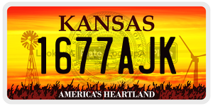 1677AJK  license plate in KS