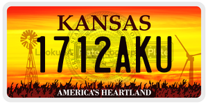 1712AKU  license plate in KS