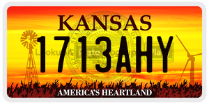1713AHY  license plate in KS