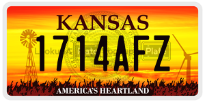 1714AFZ  license plate in KS