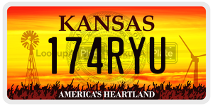 174RYU  license plate in KS