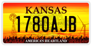 1780AJB  license plate in KS