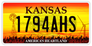 1794AHS  license plate in KS