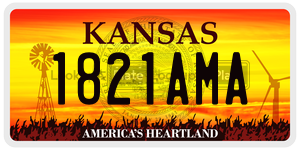 1821AMA  license plate in KS