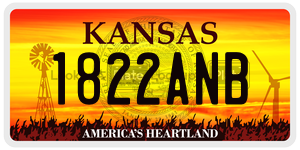 1822ANB  license plate in KS