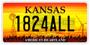 1824ALL  license plate in KS