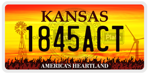 1845ACT  license plate in KS