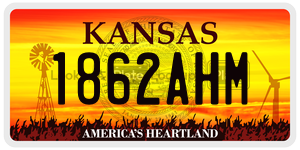 1862AHM  license plate in KS