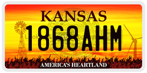 1868AHM  license plate in KS