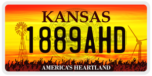 1889AHD  license plate in KS