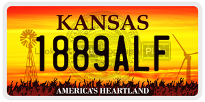 1889ALF  license plate in KS