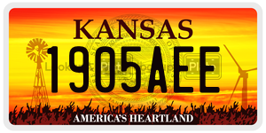 1905AEE  license plate in KS