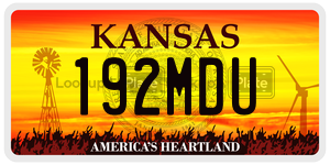 192MDU  license plate in KS