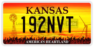 192NVT  license plate in KS