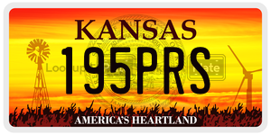 195PRS  license plate in KS