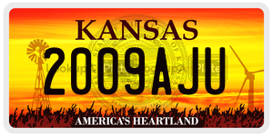 2009AJU  license plate in KS
