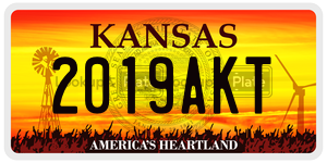 2019AKT  license plate in KS
