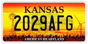 2029AFG  license plate in KS